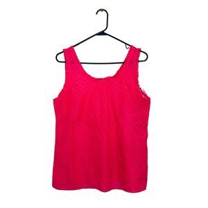 Lilly Pulitzer Sheer Slubbed Sleeveless Blouse See Through Lt Pink Womens Large